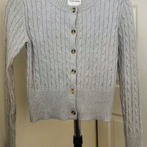 Pink Rose Heather Gray Button-Up Cardigan